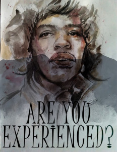 The Jimi Hendrix Experience - tecnica mista su carta