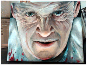 Hannibal Lecter - 30x25 cm | Olio su tela