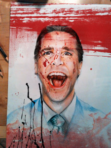 Christian Bale - American Psycho  Tecnica mista su carta